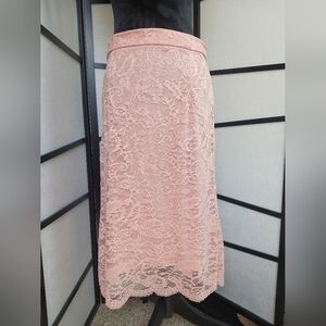 Elegant Pink Lace Skirt